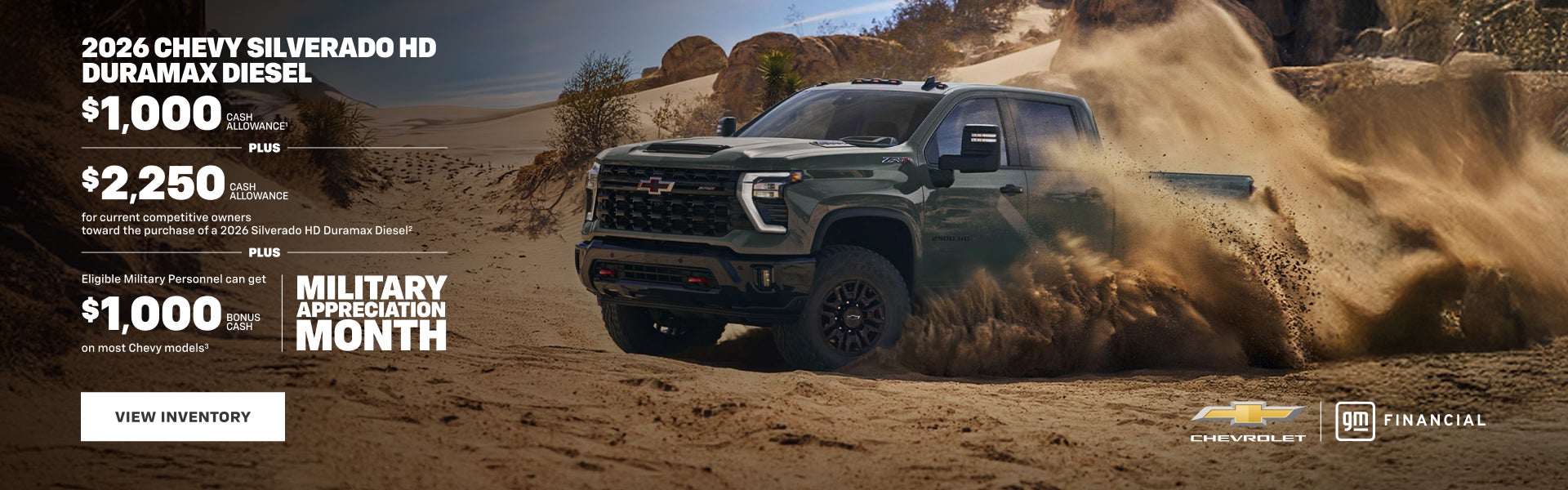 2026 Chevy Silverado HD Duramax Diesel. $1,000 Cash Allowance plus $2,250 Cash Allowance for curr...